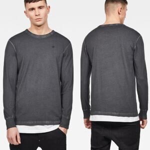 G-Star Raw Men's Abram R T Long Sleeve T-Shirt L Gray Round Neck Pullover